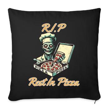 Rest In Pizza Drôle d’amateur de pizza Dire - Housse de coussin décorative 45 x 45 cm - noir - Devant