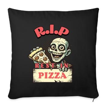 Rest In Pizza Drôle d’amateur de pizza Dire - Housse de coussin décorative 45 x 45 cm - noir - Devant