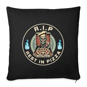 Rest In Pizza Drôle d’amateur de pizza Dire - Housse de coussin décorative 45 x 45 cm - noir - Devant