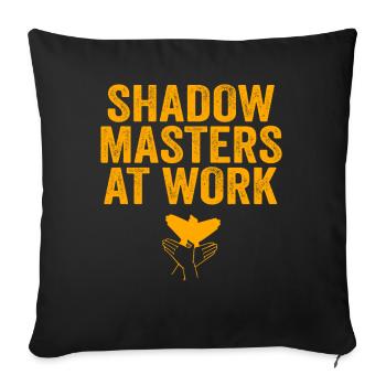 Enchantement du monde des ombres chinoises - Housse de coussin décorative 45 x 45 cm - noir - Devant