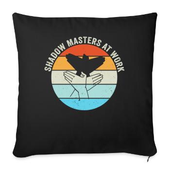 Shadow Masters At Work Spectacles de marionnettes - Housse de coussin décorative 45 x 45 cm - noir - Devant