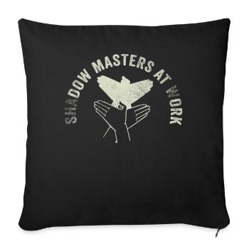 Enchantement du monde des ombres chinoises - Housse de coussin décorative 45 x 45 cm - noir - Devant