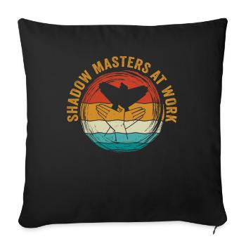 Enchantement du monde des ombres chinoises - Housse de coussin décorative 45 x 45 cm - noir - Devant