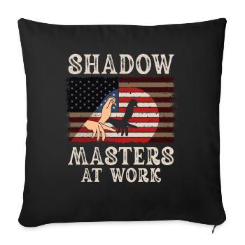 Enchantement du monde des ombres chinoises - Housse de coussin décorative 45 x 45 cm - noir - Devant