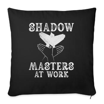 Enchantement du monde des ombres chinoises - Housse de coussin décorative 45 x 45 cm - noir - Devant
