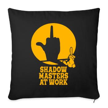 Enchantement du monde des ombres chinoises - Housse de coussin décorative 45 x 45 cm - noir - Devant