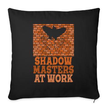 Enchantement du monde des ombres chinoises - Housse de coussin décorative 45 x 45 cm - noir - Devant
