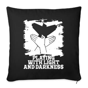 Shadow Puppetry Theater Show Art - Sofa pillowcase 17,3'' x 17,3'' (45 x 45 cm) - black - Front