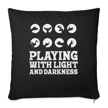 Shadow Puppetry Theater Show Art - Sofa pillowcase 17,3'' x 17,3'' (45 x 45 cm) - black - Front