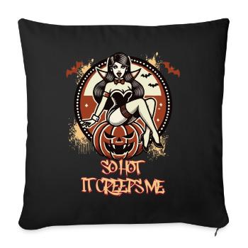 tellement chaud que ça me fait peur Lustiger Halloween Spruch - Housse de coussin décorative 45 x 45 cm - noir - Devant