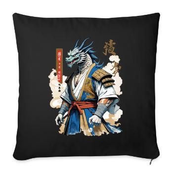 Dragon Samurai Vintage Ukiyo-e Style - Sofa pillowcase 17,3'' x 17,3'' (45 x 45 cm) - black - Front