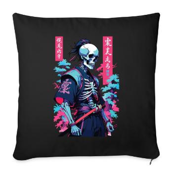 Oni Skelett Samurai Vaporwave Aesthetic Japan Stil - Sofakissenbezug 45 x 45 cm - Schwarz - Vorne