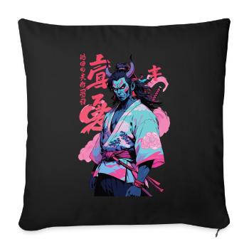 Samurai Oni Yokai Aesthetic Vaporwave Style - Sofakissenbezug 45 x 45 cm - Schwarz - Vorne