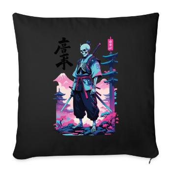 Oni Skelett Samurai Vaporwave Aesthetic - Sofakissenbezug 45 x 45 cm - Schwarz - Vorne