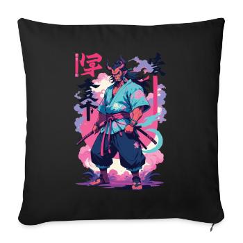 Samurai Oni Yokai Aesthetic Vaporwave Style - Sofakissenbezug 45 x 45 cm - Schwarz - Vorne