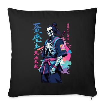 Oni Skelett Samurai Vaporwave Aesthetic - Sofakissenbezug 45 x 45 cm - Schwarz - Vorne