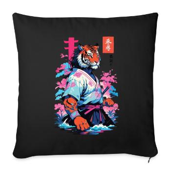 Tiger Yokai & Vaporwave Aesthetic Samurai Kunst - Sofakissenbezug 45 x 45 cm - Schwarz - Vorne