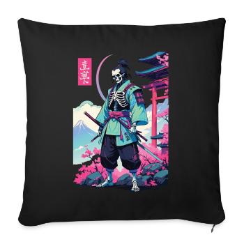 Oni Skelett Samurai Vaporwave Aesthetic - Sofakissenbezug 45 x 45 cm - Schwarz - Vorne