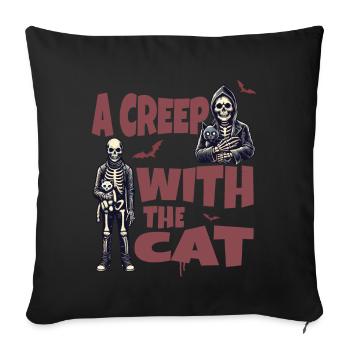 A scary with the cat Halloween motif - Sofa pillowcase 17,3'' x 17,3'' (45 x 45 cm) - black - Front