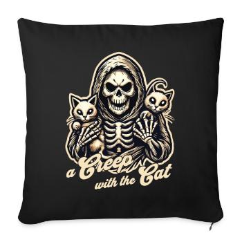A scary with cats for Halloween fans - Sofa pillowcase 17,3'' x 17,3'' (45 x 45 cm) - black - Front