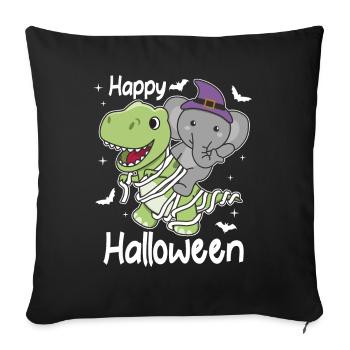 Elephant Happy Halloween T-Rex Mummy Costume - Sofa pillowcase 17,3'' x 17,3'' (45 x 45 cm) - black - Front