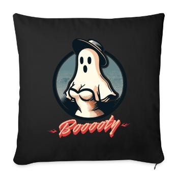 Lustiges retro Halloween Geisterspaß mit Booty - Sofakissenbezug 45 x 45 cm - Schwarz - Vorne