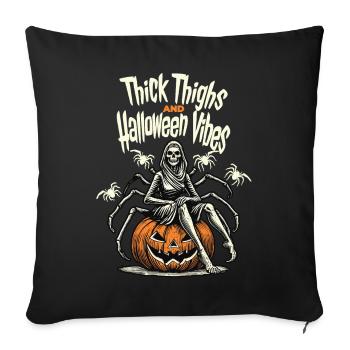 Funny Halloween With Thick Thigh - Sofa pillowcase 17,3'' x 17,3'' (45 x 45 cm) - black - Front