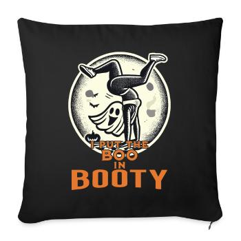 Lustiges Halloween Girl Mit Boo Im Booty - Sofakissenbezug 45 x 45 cm - Schwarz - Vorne