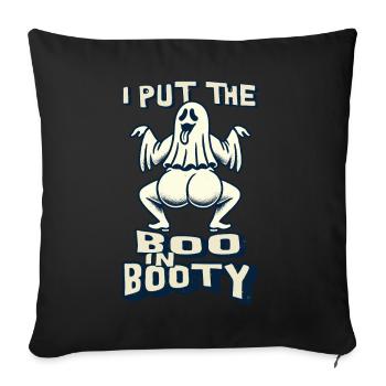 funny ghost saying i put the boo in booty - Sofa pillowcase 17,3'' x 17,3'' (45 x 45 cm) - black - Front