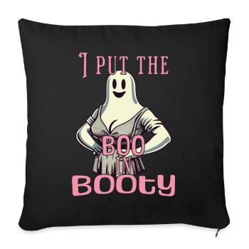 funny retro ghost design boo in booty saying - Sofa pillowcase 17,3'' x 17,3'' (45 x 45 cm) - black - Front