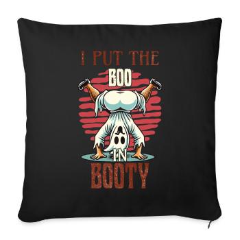 i put the boo in booty humor ghost design - Sofa pillowcase 17,3'' x 17,3'' (45 x 45 cm) - black - Front