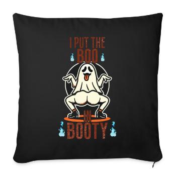 drôle fantôme design dire avec humour et - Housse de coussin décorative 45 x 45 cm - noir - Devant