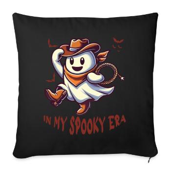 Fantôme d’Halloween à mon époque effrayante - Housse de coussin décorative 45 x 45 cm - noir - Devant