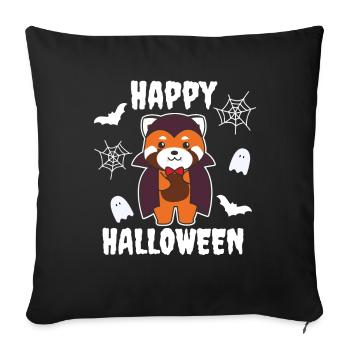 Red Panda Happy Halloween Cute Vampire Costume - Sofa pillowcase 17,3'' x 17,3'' (45 x 45 cm) - black - Front