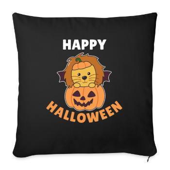 Lion Happy Halloween Pumpkin Bat Costume - Sofa pillowcase 17,3'' x 17,3'' (45 x 45 cm) - black - Front