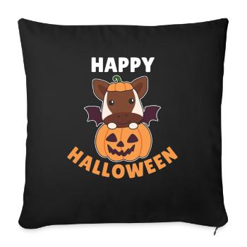 Okapi Happy Halloween Pumpkin Bat Costume - Sofa pillowcase 17,3'' x 17,3'' (45 x 45 cm) - black - Front