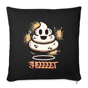 Funny Poop Pile Ghost Halloween Poop - Sofa pillowcase 17,3'' x 17,3'' (45 x 45 cm) - black - Front