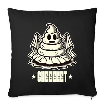 Halloween Poop Pile Ghost Sheet - Sofa pillowcase 17,3'' x 17,3'' (45 x 45 cm) - black - Front