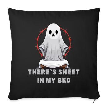Halloween Ghost Humor in Bed - Sofa pillowcase 17,3'' x 17,3'' (45 x 45 cm) - black - Front