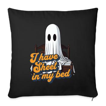 Halloween Sheet In Bed Funny Saying - Sofa pillowcase 17,3'' x 17,3'' (45 x 45 cm) - black - Front