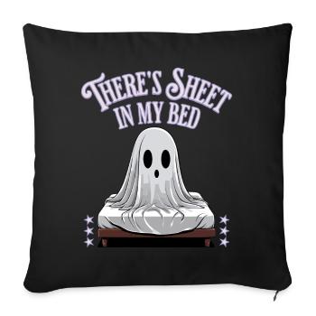 Halloween Sheet In Bed Funny Saying - Sofa pillowcase 17,3'' x 17,3'' (45 x 45 cm) - black - Front