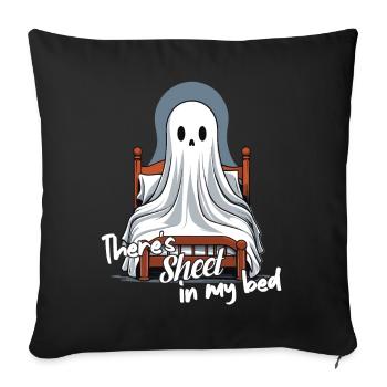 Halloween Sheet In Bed Funny Saying - Sofa pillowcase 17,3'' x 17,3'' (45 x 45 cm) - black - Front