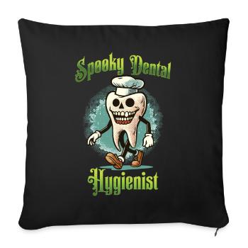 Creepy Dental Care Bad Teeth Fun - Sofa pillowcase 17,3'' x 17,3'' (45 x 45 cm) - black - Front