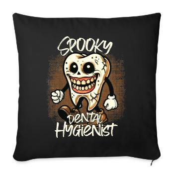 Spooky Dental Hygienist Halloween Tooth - Sofa pillowcase 17,3'' x 17,3'' (45 x 45 cm) - black - Front