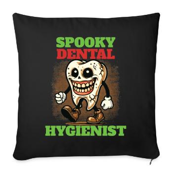 Aventure d’Halloween d’hygiéniste dentaire effrayante - Housse de coussin décorative 45 x 45 cm - noir - Devant