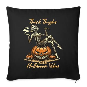 Funny Halloween With Thick Thighs And Halloween - Sofa pillowcase 17,3'' x 17,3'' (45 x 45 cm) - black - Front