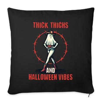 Funny Halloween with thick thighs and - Sofa pillowcase 17,3'' x 17,3'' (45 x 45 cm) - black - Front