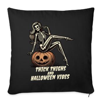 Funny Halloween Thick Thighs Vibes - Sofa pillowcase 17,3'' x 17,3'' (45 x 45 cm) - black - Front
