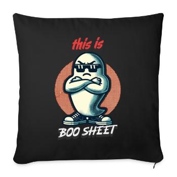 Lustiges Halloween Boo Sheet Gespenst Style - Sofakissenbezug 45 x 45 cm - Schwarz - Vorne