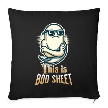 Funny Halloween Ghost With Boo Sheet Text - Sofa pillowcase 17,3'' x 17,3'' (45 x 45 cm) - black - Front